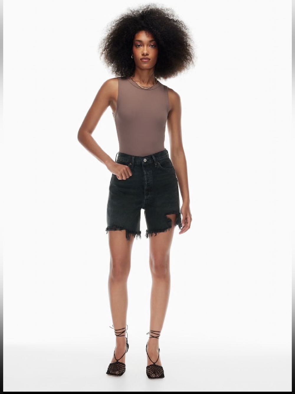 Agolde Washed Black High-Rise Denim